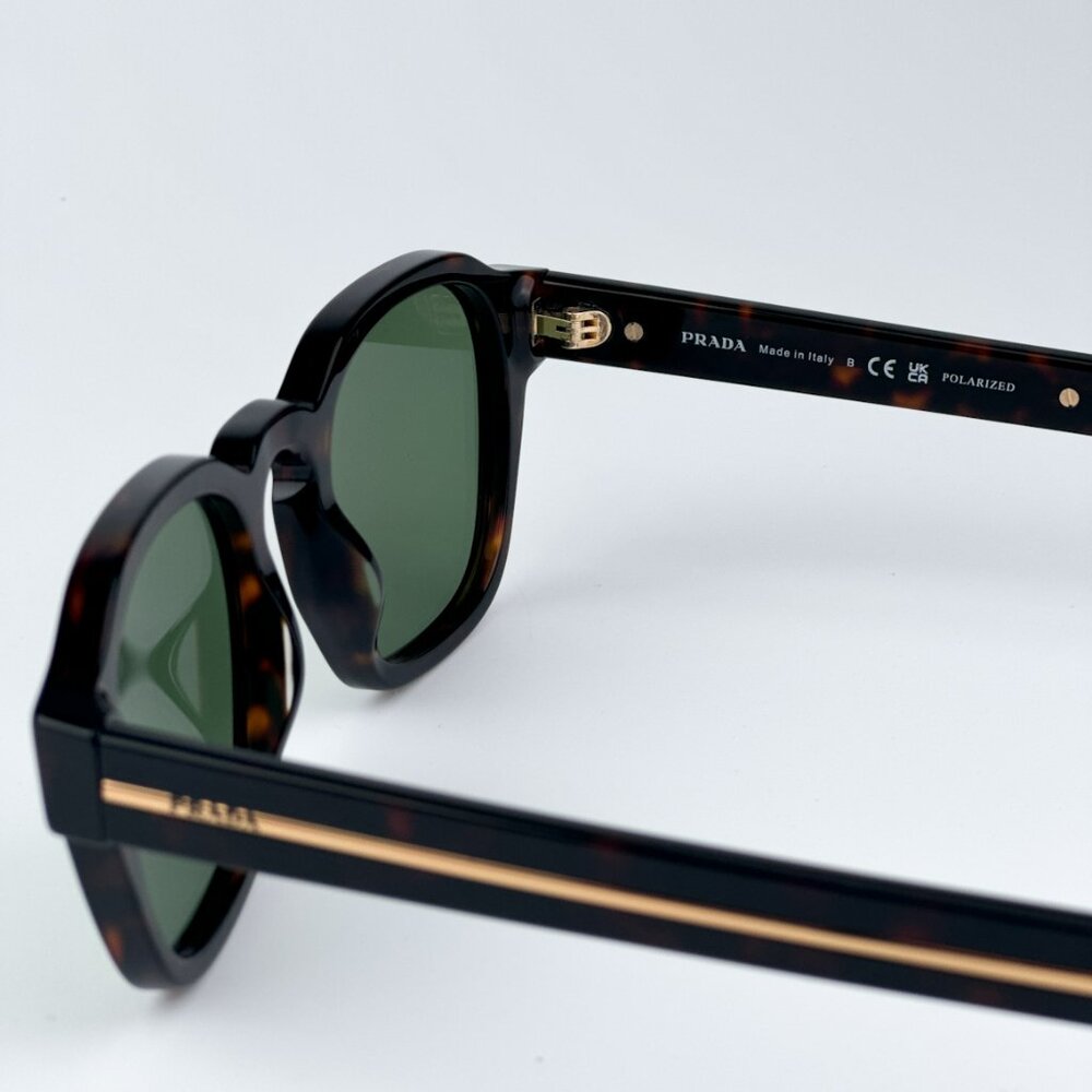 Prada PRA16S 17N20G BRAND NEW Sunglasses Radica Tortoise Polarized Green Phantos - Picture 10 of 13